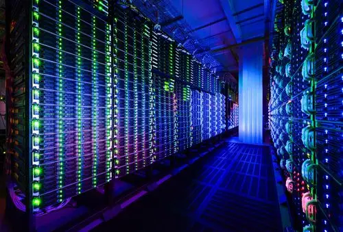 Dogecoin mining farm with efficient cooling and power management setups