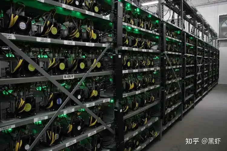 High-performance cryptocurrency mining rig operating in a setup